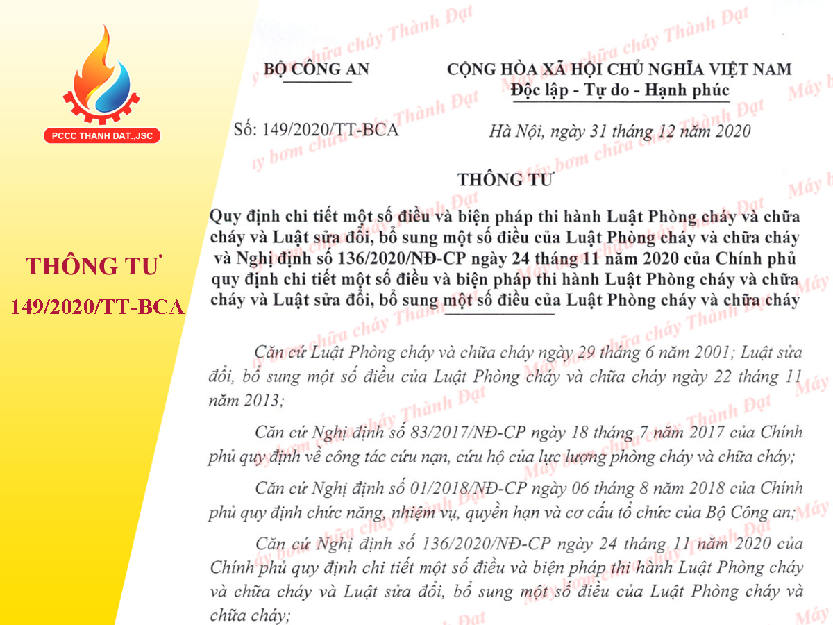 Thông tư 149/2020/TT-BCA thi hành Luật PCCC