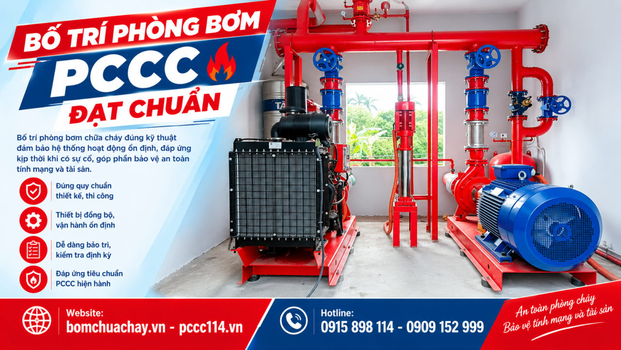 Bố trí phòng máy bơm chữa cháy đạt chuẩn Bố trí phòng máy bơm chữa cháy đạt chuẩn