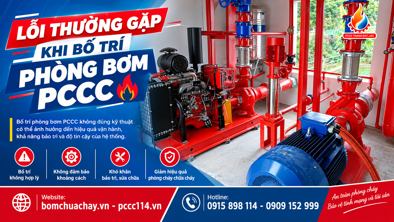Lỗi thường gặp khi bố trí phòng bơm PCCC và cách khắc phục